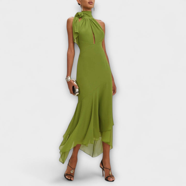 Elodie - Robe maxi asymétrique chic