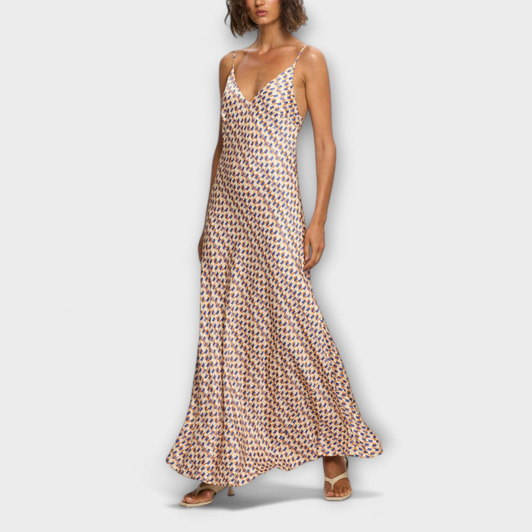 Tove - Robe maxi à imprimé géométrique chic