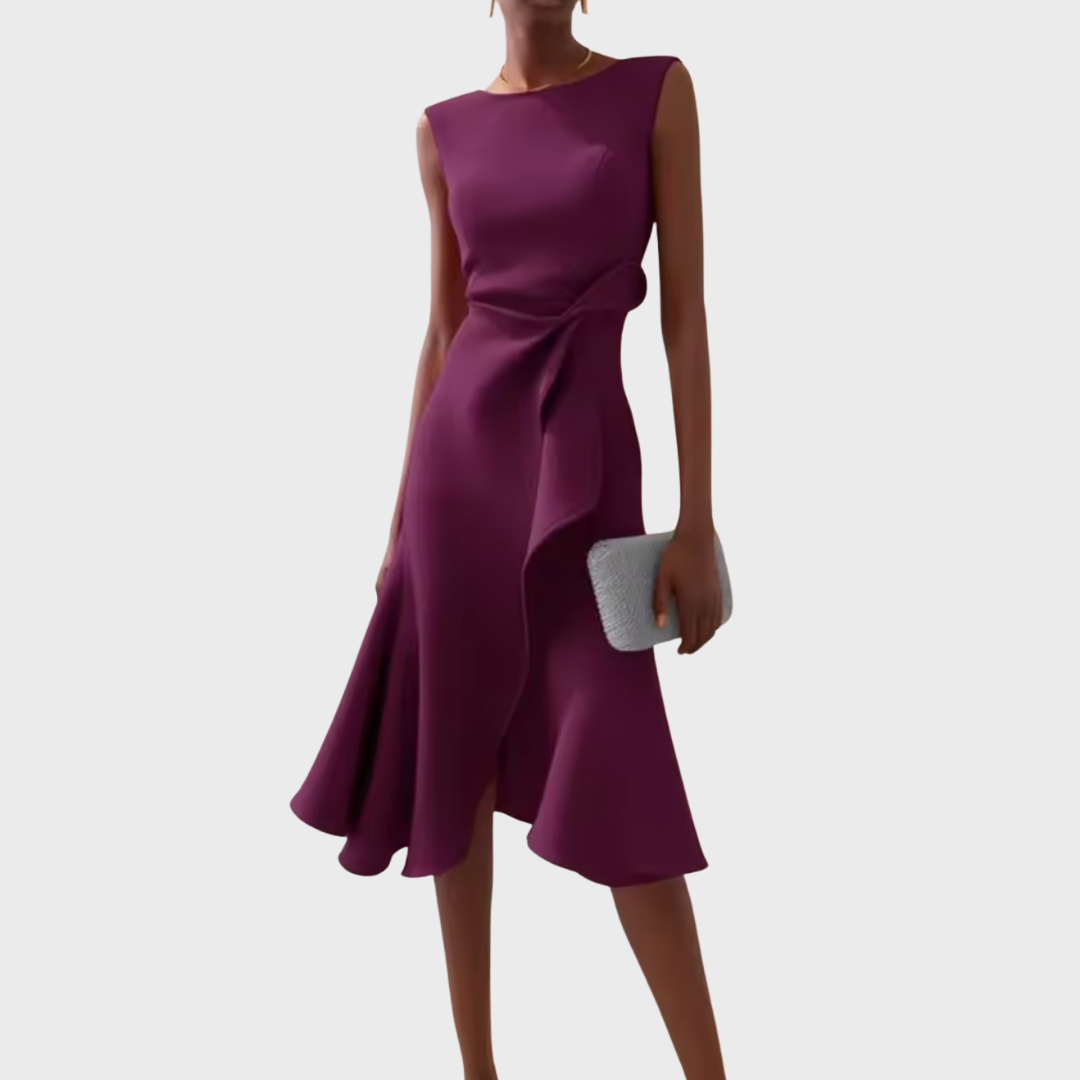 Elfriede | Robe Midi Sans Manches Drapée Asymétrique – Midi Drapée Asymétrique 2026