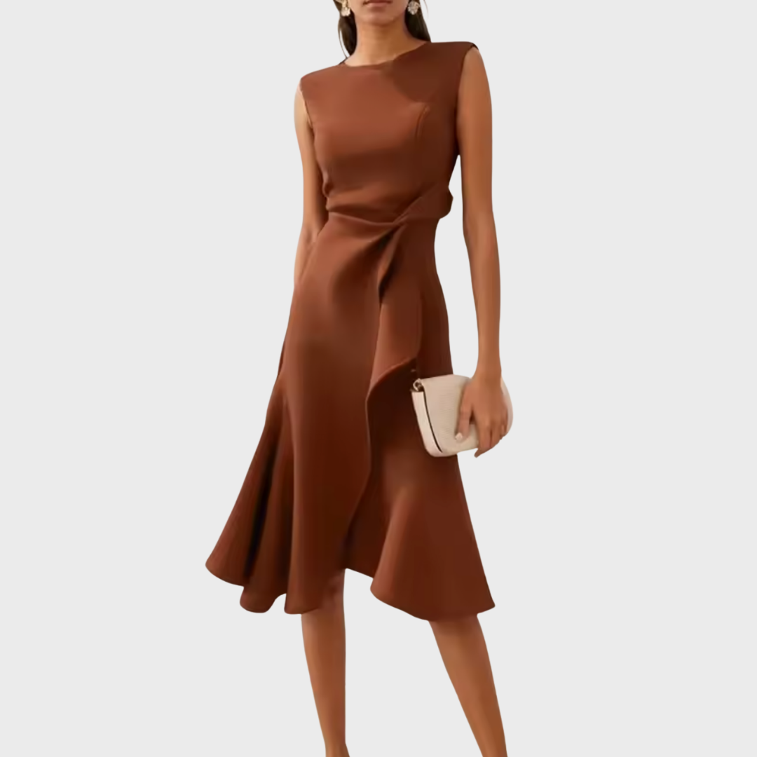 Elfriede | Robe Midi Sans Manches Drapée Asymétrique – Midi Drapée Asymétrique 2026