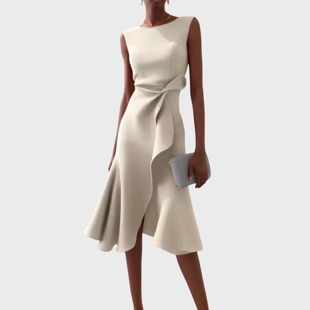 Elfriede | Robe Midi Sans Manches Drapée Asymétrique – Midi Drapée Asymétrique 2026
