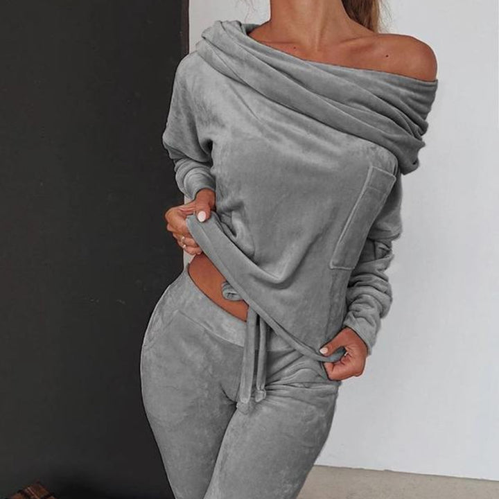 T-shirt à manches longues doux et pantalon pour femmes