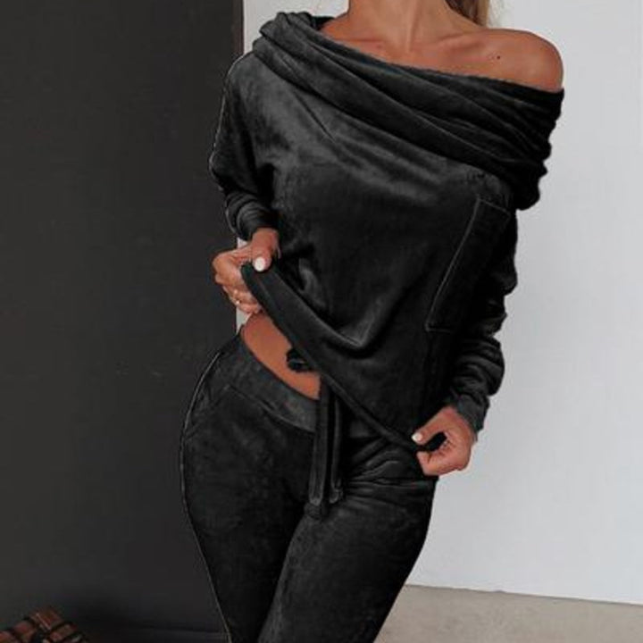 T-shirt à manches longues doux et pantalon pour femmes