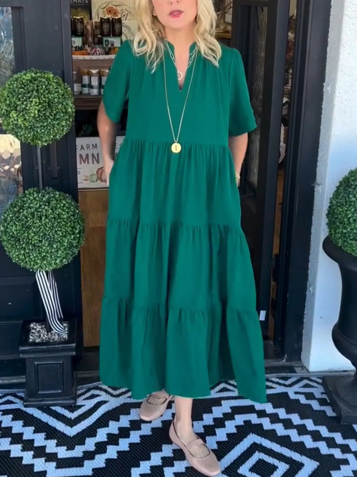 MARJOEIN - ROBE MIDI À MANCHES COURTES