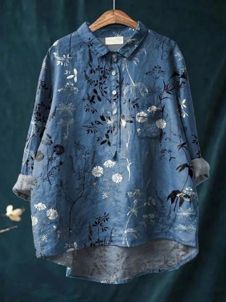 Rosa | Chemise oversize à fleurs aquarelle