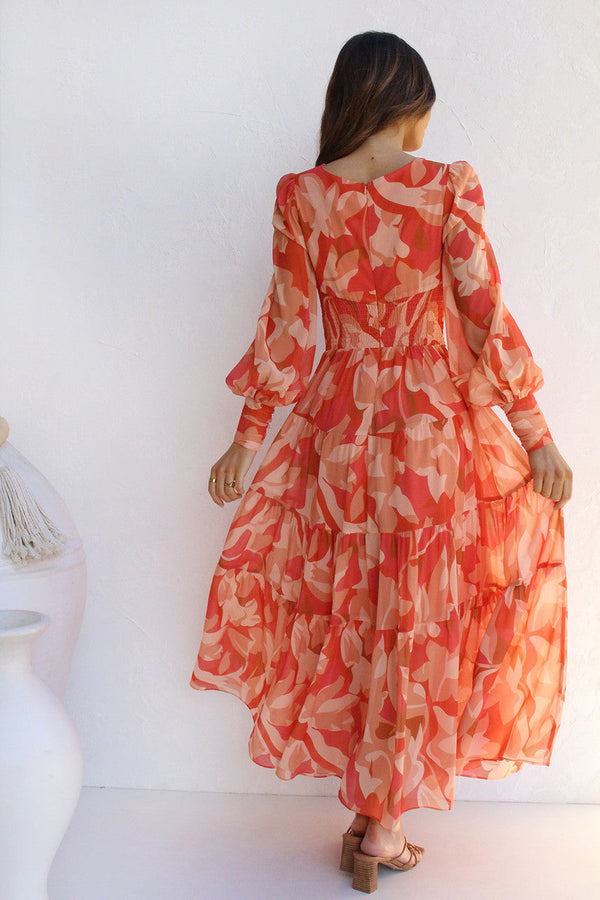 Pénélope | Robe Midi Florale - Décolleté en V & Élégante