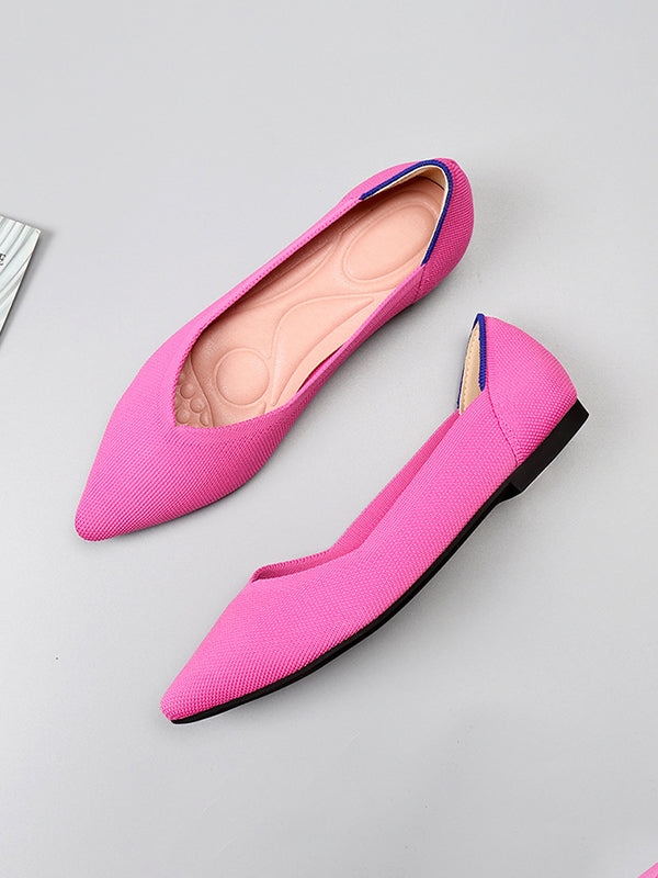 Chaussures plates à bout pointu, à découpe basse, à empiècements