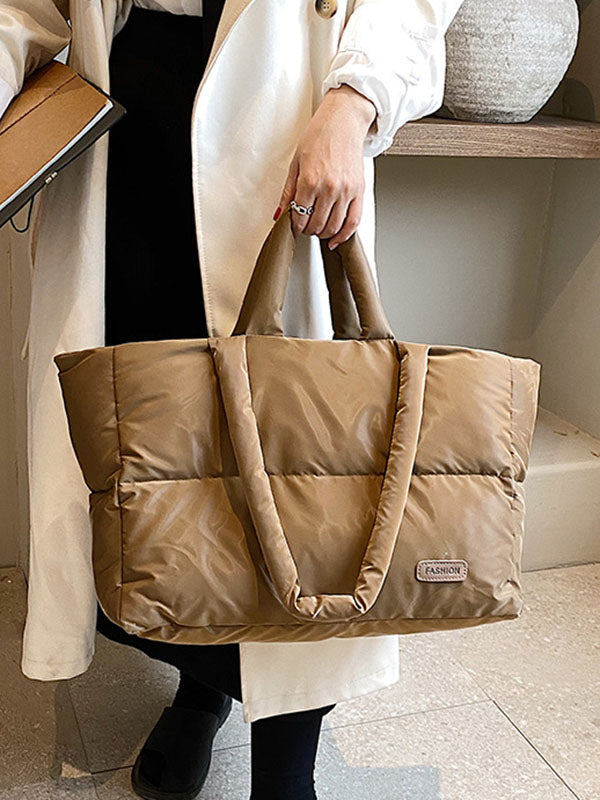 Sac cabas matelassé à empiècements