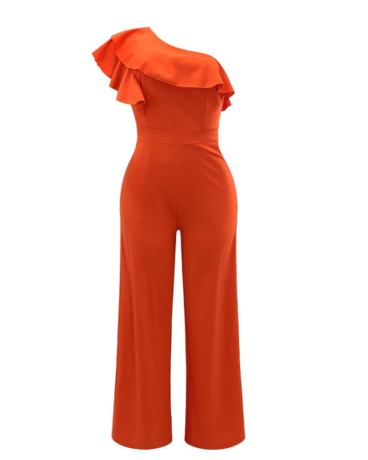 Combinaison Élégante Femme à Épaule Unique | Pantalon Large