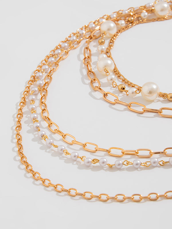 Collier géométrique superposé normcore