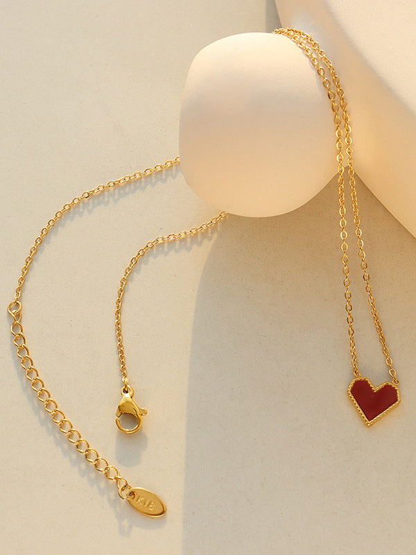 Collier simple géométrique en forme de cœur