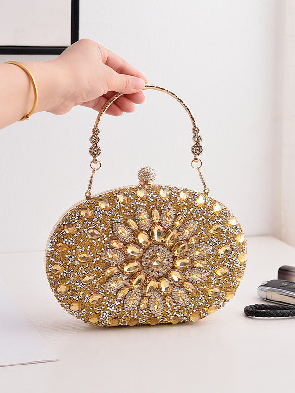 Sac à main géométrique brillant à empiècements
