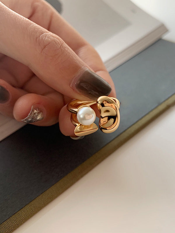 Bague Simple Perles Chic Originale