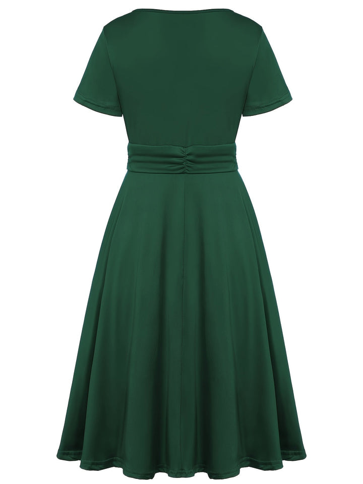 Elisa | Robe midi à encolure en V avec ourlet asymétrique