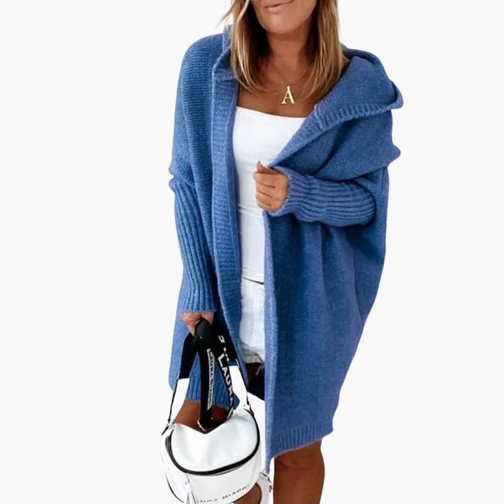 Cardigan en tricot avec capuche pour femmes