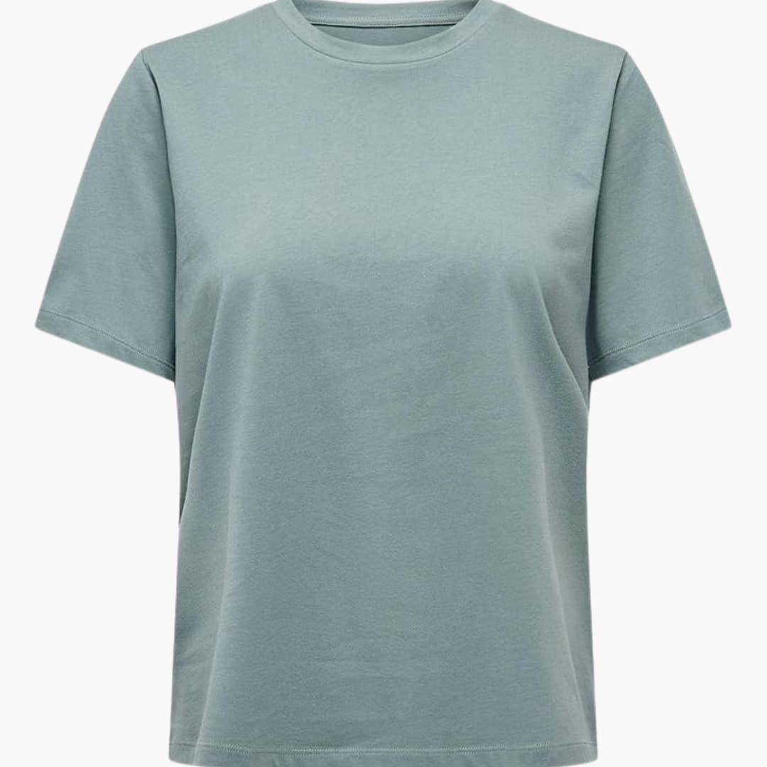 T-shirt pour femmes avec col rond et manches courtes en tissu léger
