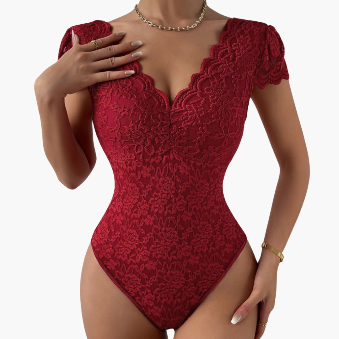 Body en dentelle pour femmes - Décolleté en V élégant