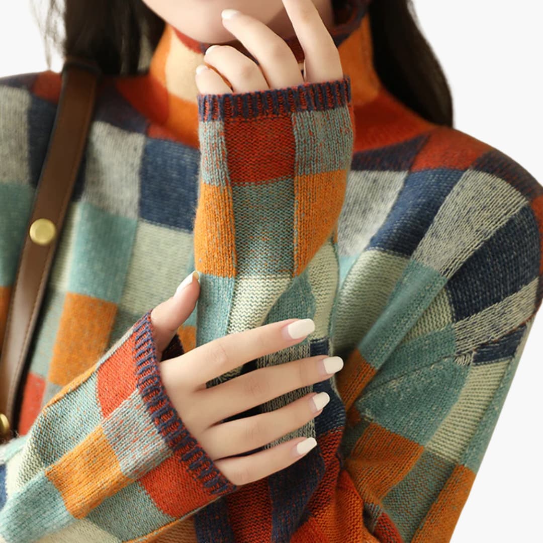 Pull en maille à col roulé pour femmes
