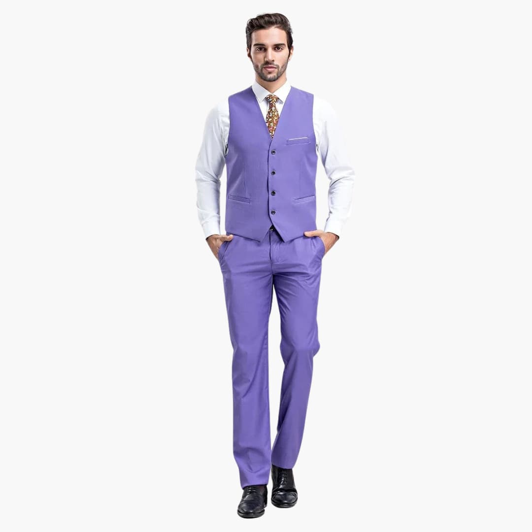 Costume moderne pour invité de mariage - pour hommes avec gilet et pantalon