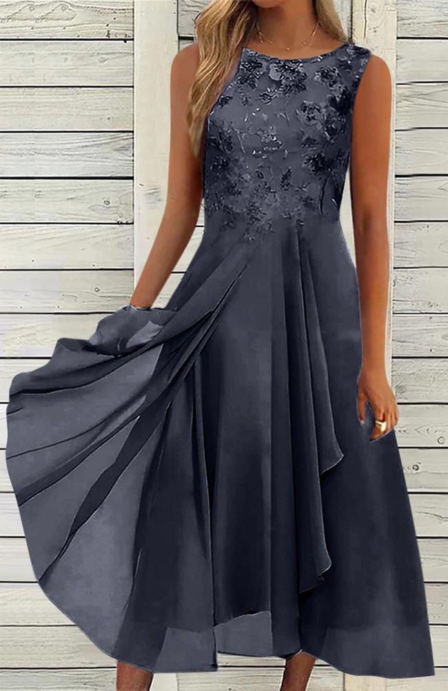 Robe midi en dentelle