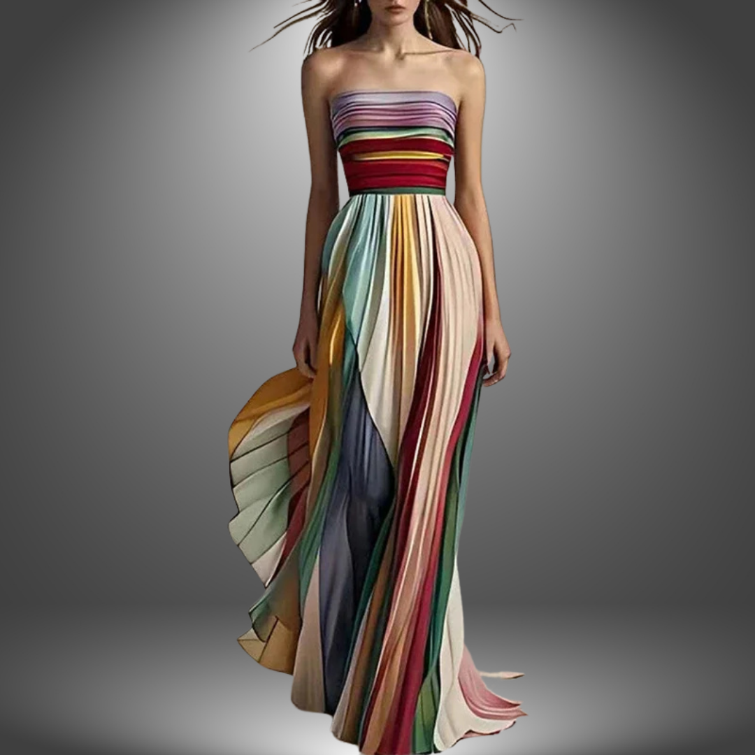 Dylan - Robe maxi à rayures colorées