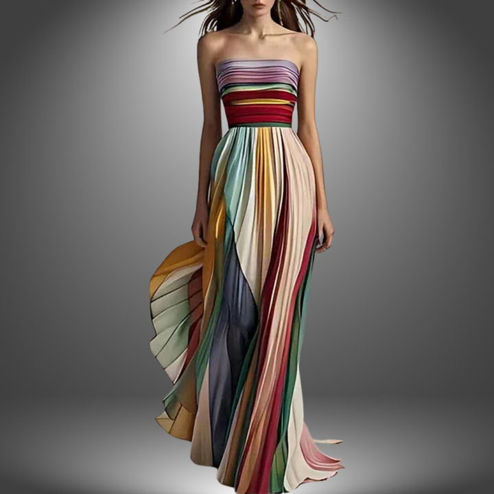 Dylan - Robe maxi à rayures colorées
