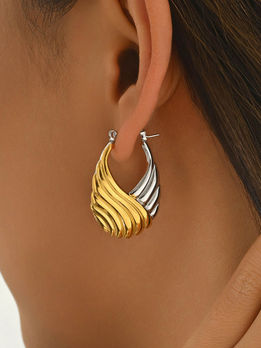 Boucles d'oreilles géométriques texturées