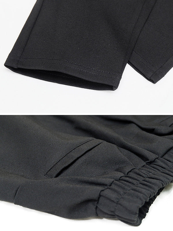 Sarouel décontracté ample à empiècements, taille haute, couleur unie