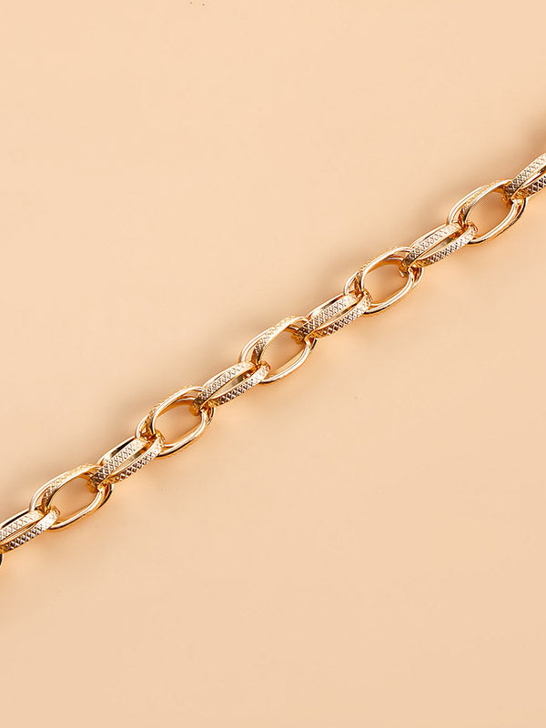 Collier ajouré délicat à chaîne, couleur unie