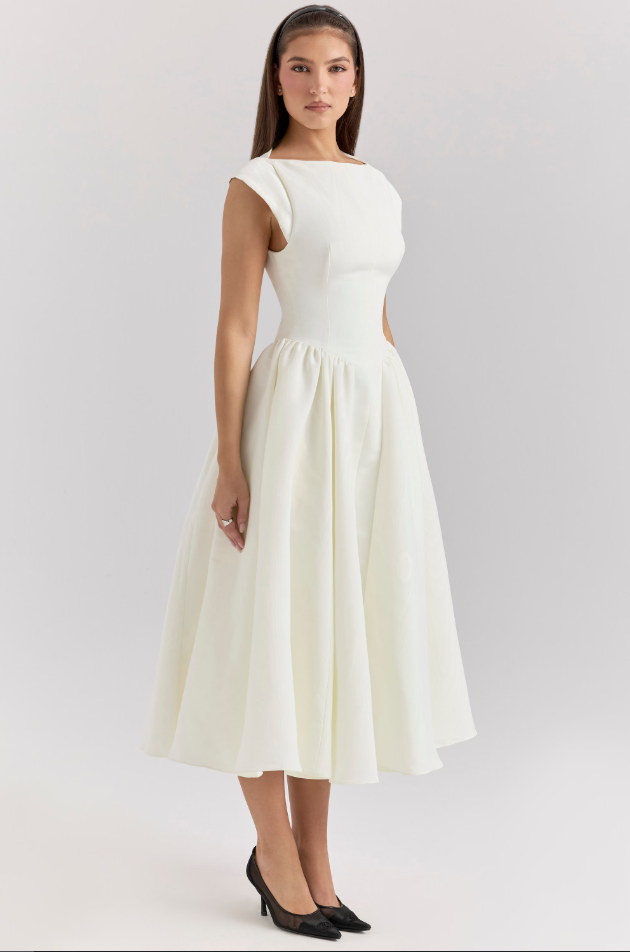 Lucia - Robe midi plissée
