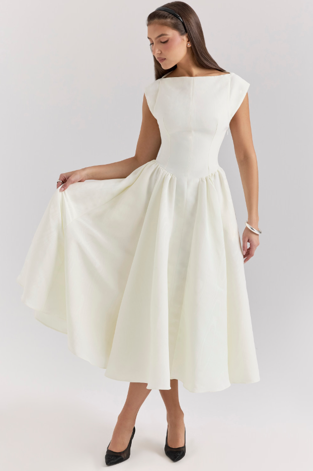 Lucia - Robe midi plissée