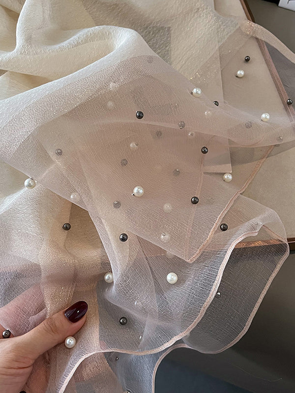 Écharpe perlée transparente anti-UV