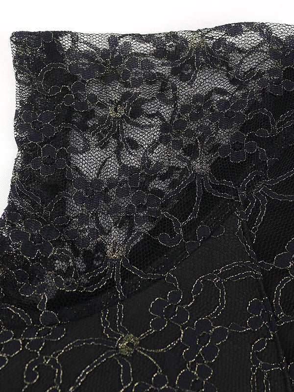 Robe mi-longue moulante taille haute, à bordure volantée, à empiècements, à col rond, couleur unie