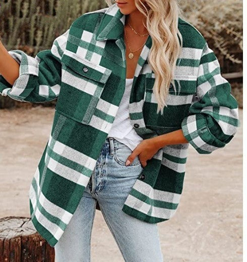 Chemise oversize à carreaux confortable et stylée pour femmes