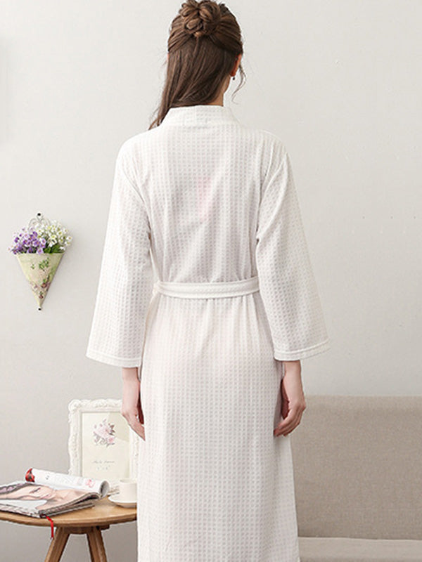 Robe de pyjama fine à bandage solide et confortable