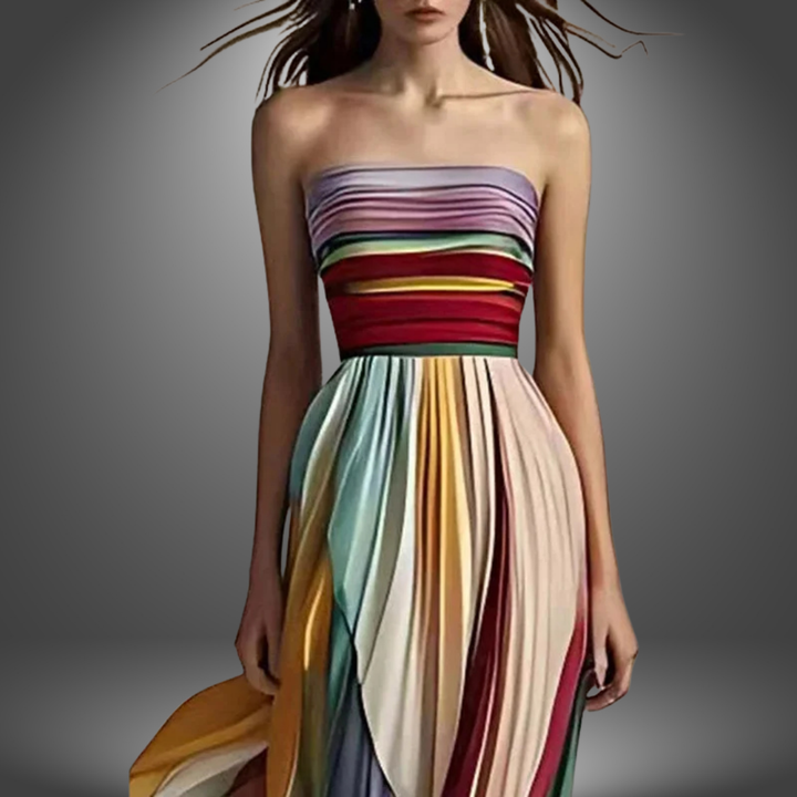 Dylan - Robe maxi à rayures colorées