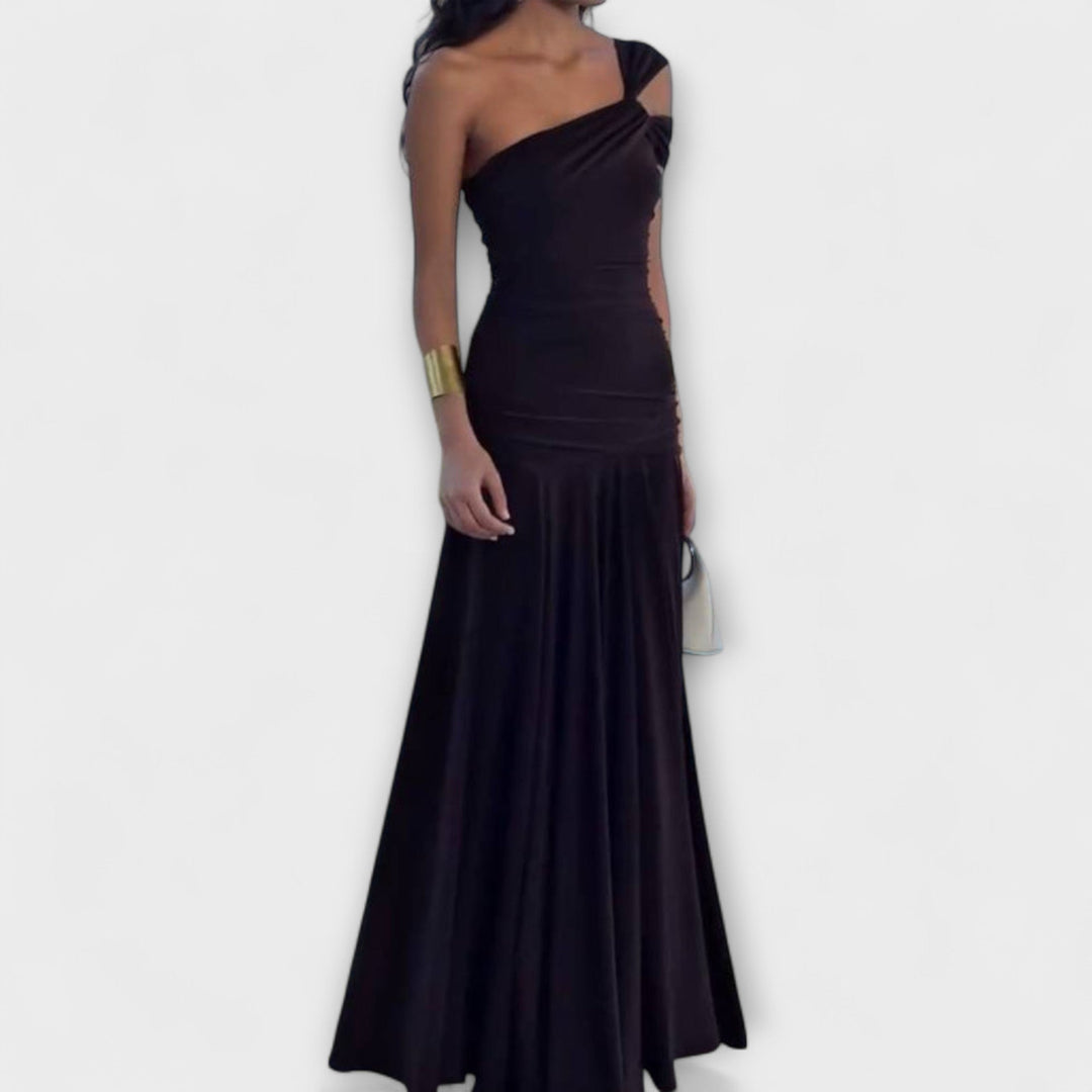 Margot - Robe maxi ajustée avec design off-shoulder