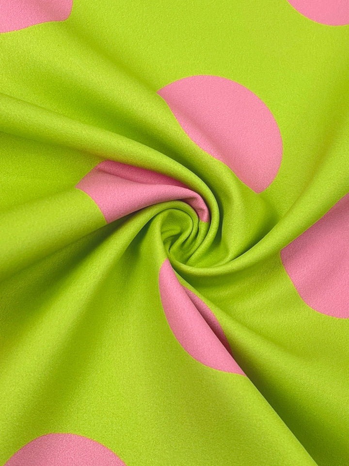 Pantalon boutonné à jambes larges, à poches, à pois