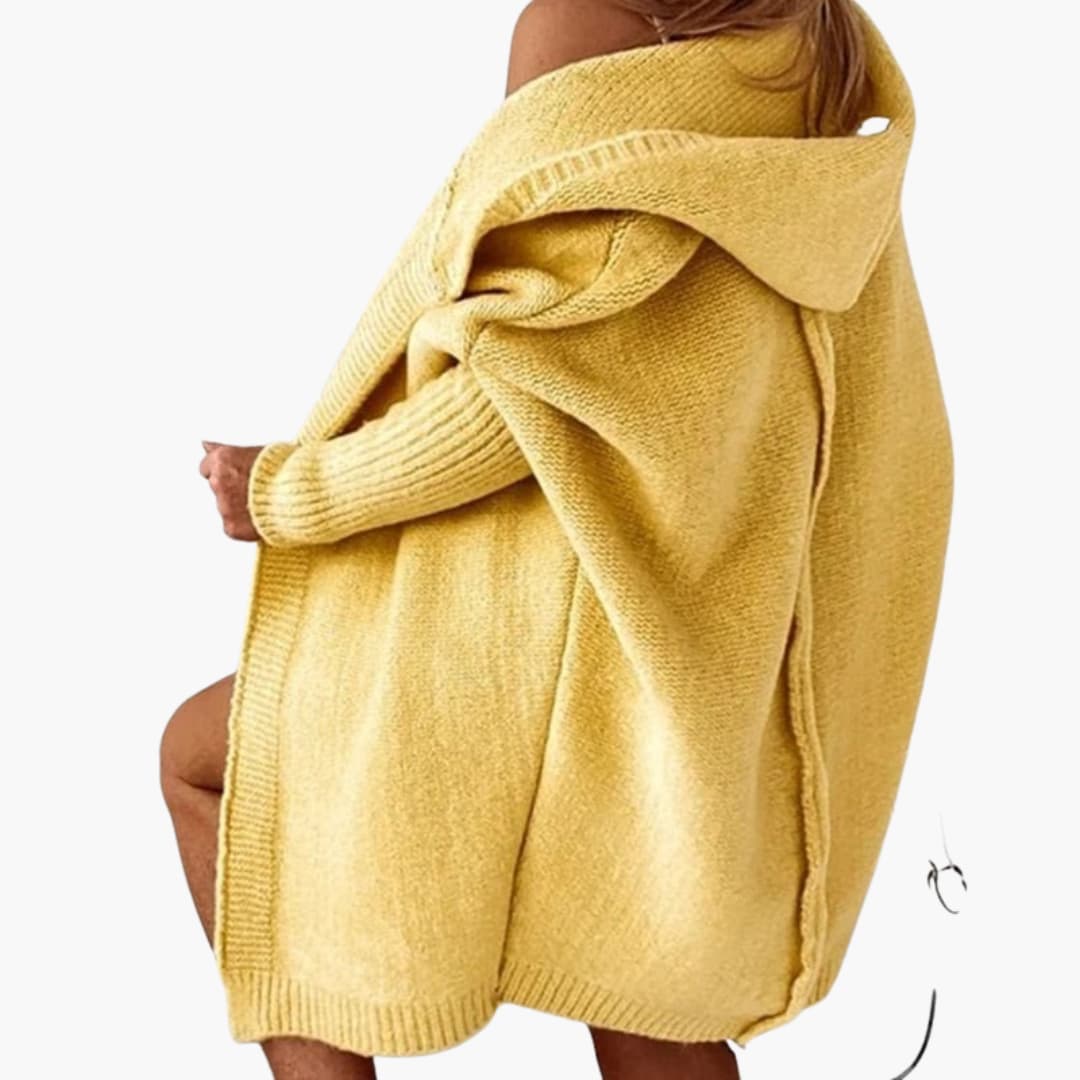 Cardigan en tricot avec capuche pour femmes