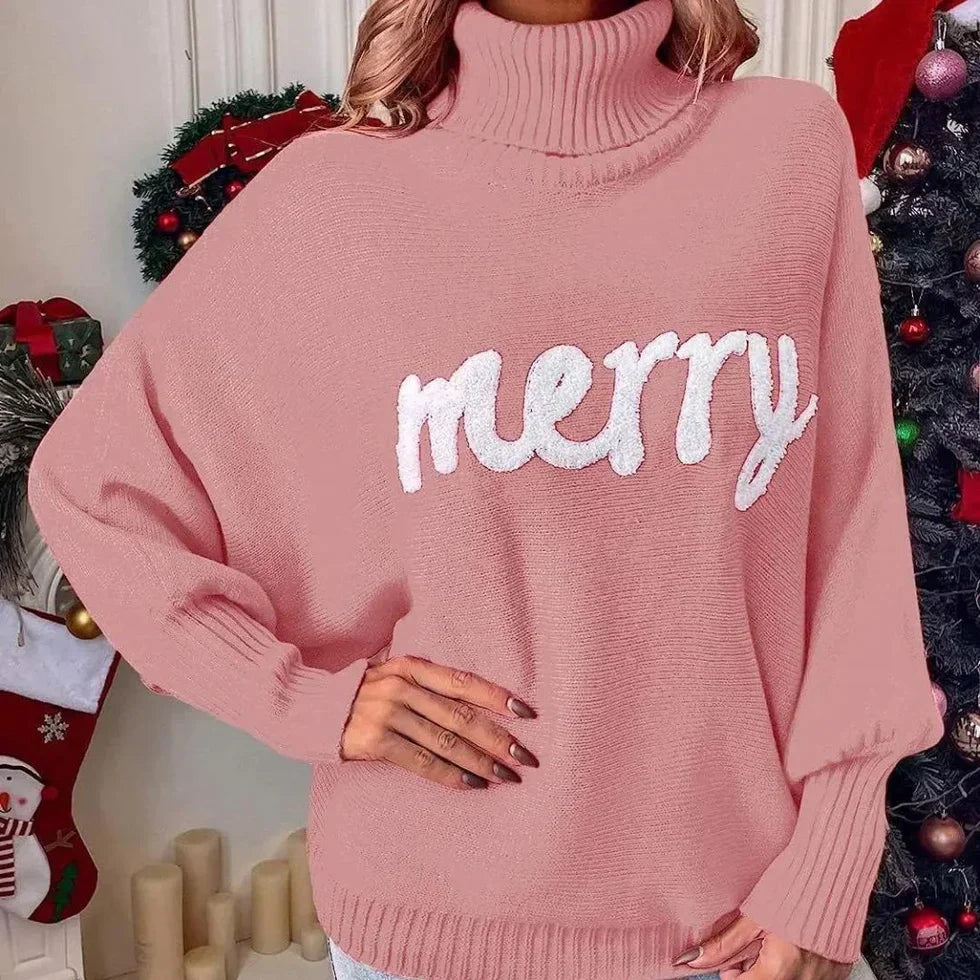 Emerie – pull à col roulé festif et chaud pour femmes