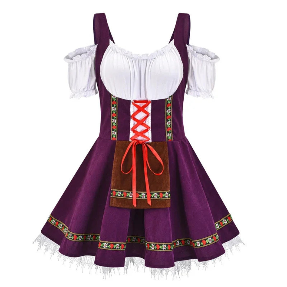 Robe Dirndl Mini pour femmes en version courte | Robe traditionnelle avec des éléments classiques