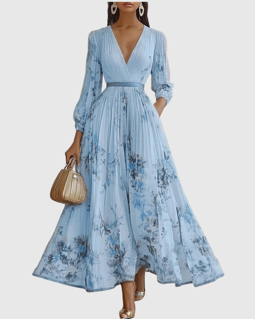 Leona | Robe maxi élégante avec de belles plis
