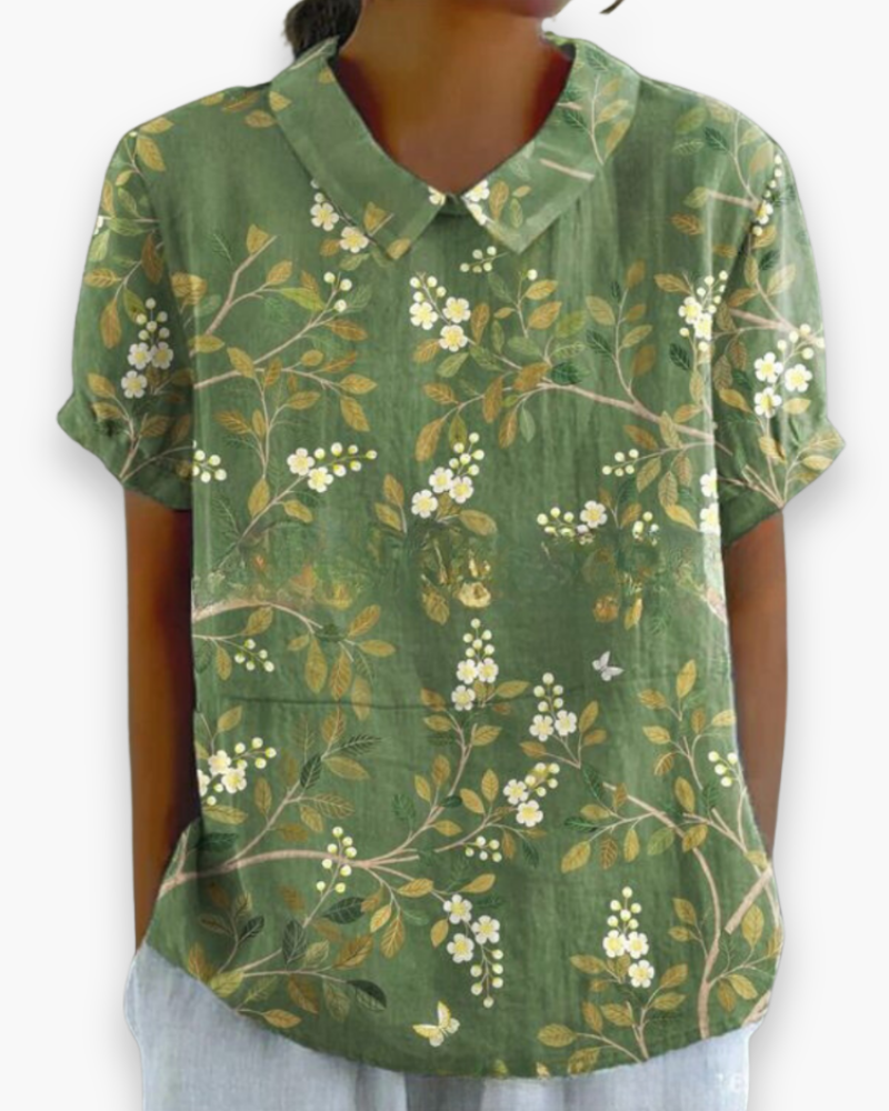 Blouse à fleurs décontractée pour femmes | Ample