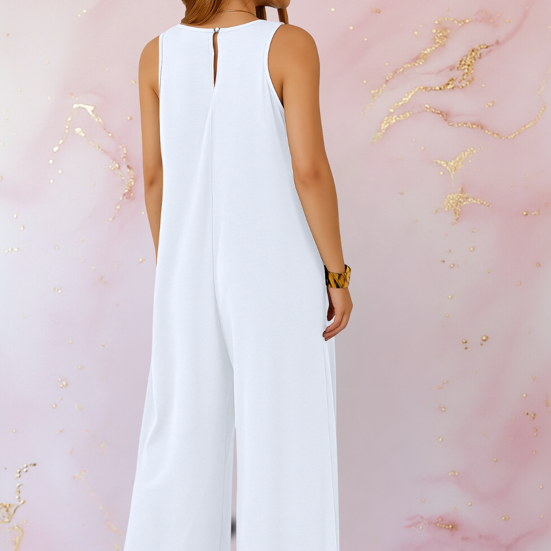 Magda™ | Combinaison confortable avec décolleté en V et jambes larges