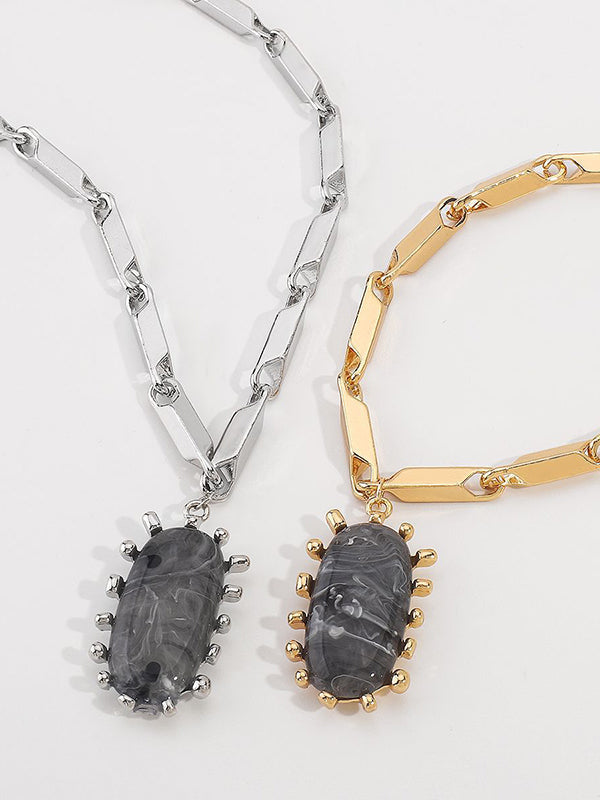 Collier géométrique normcore, à chaîne