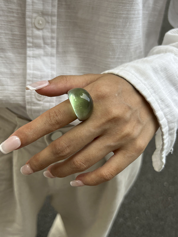 Bague géométrique transparente