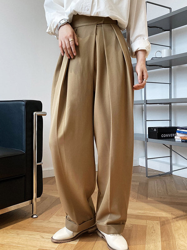 Pantalon de costume ample à jambe large et velcro