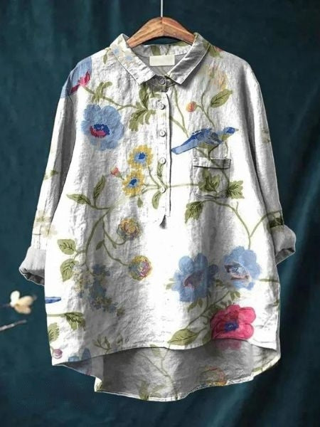 Rosa | Chemise oversize à fleurs aquarelle