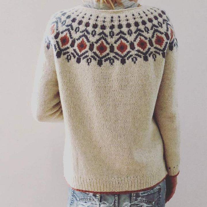 Pull en grosse maille pour femmes avec motif géométrique | Hiver