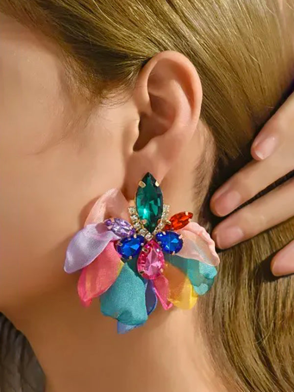 Boucles d'oreilles pendantes en forme de fleur